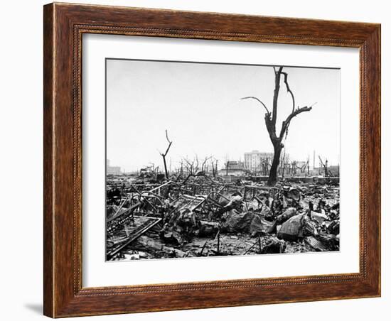 Hiroshima in Ruins Following the Atomic Bomb, Dropped at End of WWII-Bernard Hoffman-Framed Photographic Print