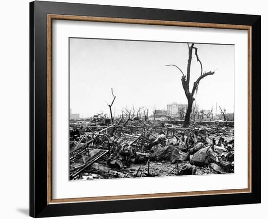 Hiroshima in Ruins Following the Atomic Bomb, Dropped at End of WWII-Bernard Hoffman-Framed Photographic Print