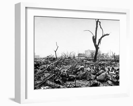 Hiroshima in Ruins Following the Atomic Bomb, Dropped at End of WWII-Bernard Hoffman-Framed Photographic Print