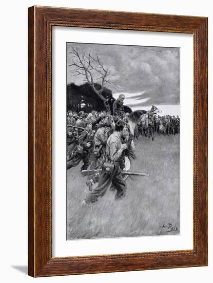 His Army Broke up and Followed Him, Weeping and Sobbing-Howard Pyle-Framed Giclee Print