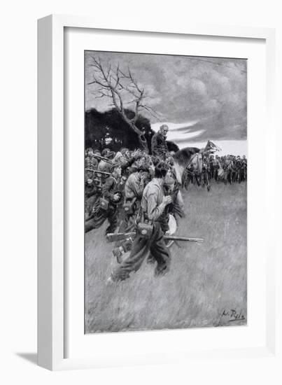 His Army Broke up and Followed Him, Weeping and Sobbing-Howard Pyle-Framed Giclee Print