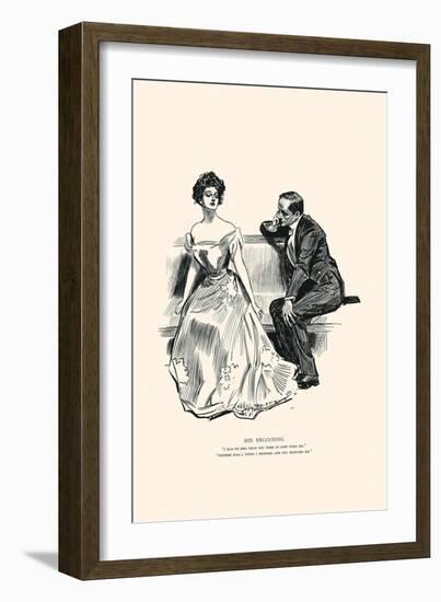 His Beginning-Charles Dana Gibson-Framed Art Print