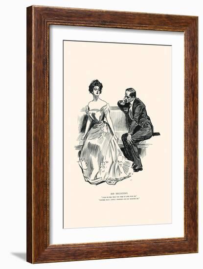 His Beginning-Charles Dana Gibson-Framed Art Print