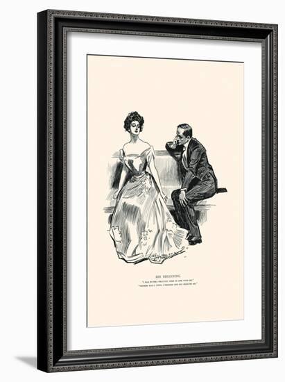 His Beginning-Charles Dana Gibson-Framed Art Print