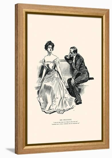 His Beginning-Charles Dana Gibson-Framed Stretched Canvas