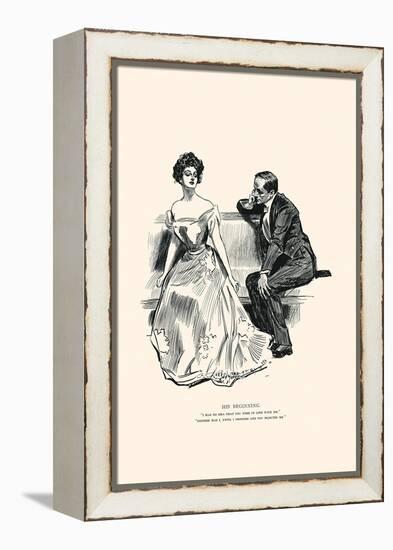 His Beginning-Charles Dana Gibson-Framed Stretched Canvas