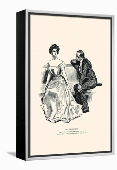 His Beginning-Charles Dana Gibson-Framed Stretched Canvas