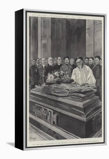 His Excellency Li-Hung-Chang at the Monument of General Gordon in St Paul's Cathedral-null-Framed Premier Image Canvas