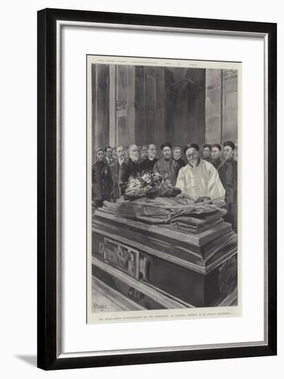 His Excellency Li-Hung-Chang at the Monument of General Gordon in St Paul's Cathedral-null-Framed Giclee Print