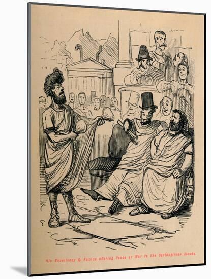 'His Excellency Q Fabius offering Peace or War to the Carthaginian Senate', 1852-John Leech-Mounted Giclee Print