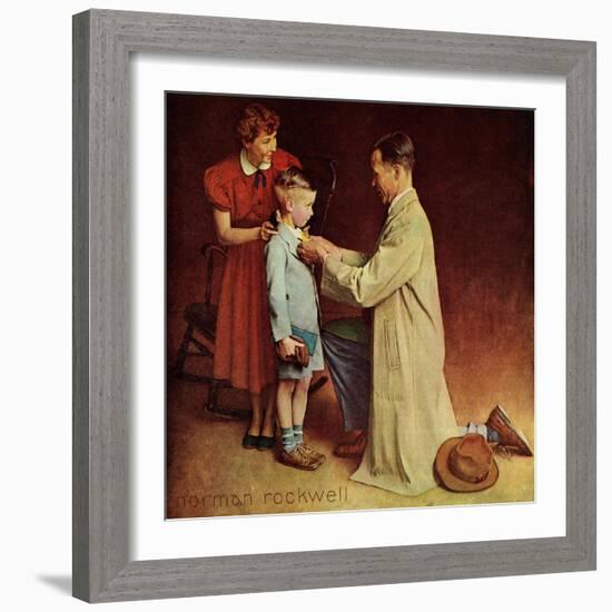 His First Day at School-Norman Rockwell-Framed Giclee Print