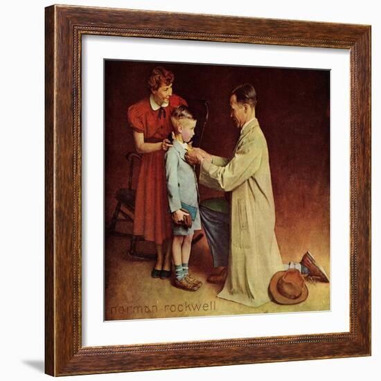 His First Day at School-Norman Rockwell-Framed Giclee Print