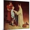 His First Day at School-Norman Rockwell-Mounted Giclee Print