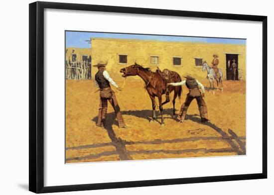 His First Lesson-Frederic Sackrider Remington-Framed Art Print