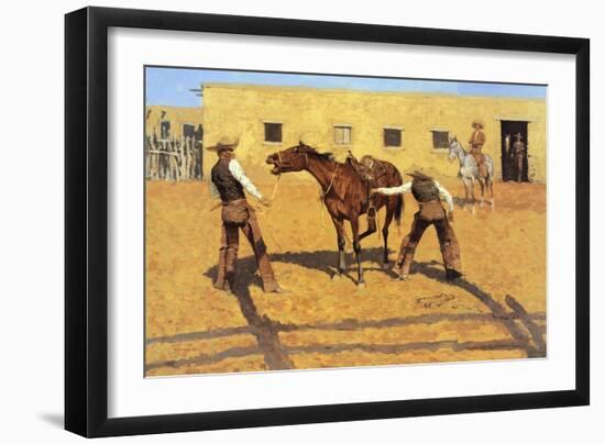 His First Lesson-Frederic Sackrider Remington-Framed Art Print