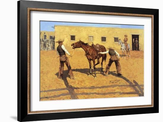 His First Lesson-Frederic Sackrider Remington-Framed Art Print