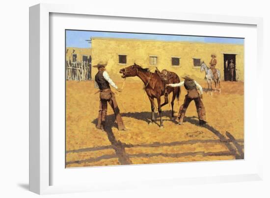 His First Lesson-Frederic Sackrider Remington-Framed Art Print