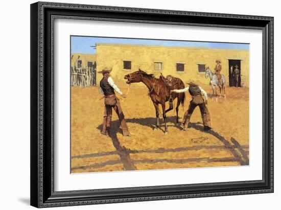 His First Lesson-Frederic Sackrider Remington-Framed Art Print