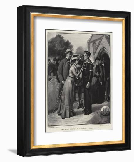 His First Medal, a Bluejacket's Return Home-Sydney Prior Hall-Framed Giclee Print