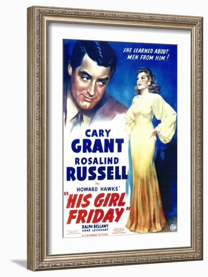 His Girl Friday, 1940-null-Framed Art Print