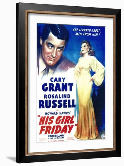 His Girl Friday, 1940-null-Framed Art Print