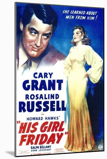 His Girl Friday, 1940-null-Mounted Art Print