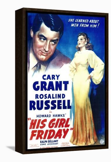 His Girl Friday, 1940-null-Framed Stretched Canvas