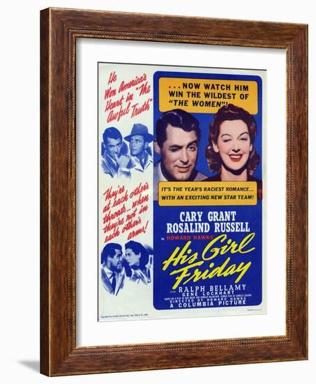 His Girl Friday, 1940-null-Framed Art Print