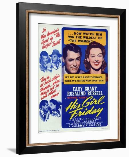 His Girl Friday, 1940-null-Framed Art Print