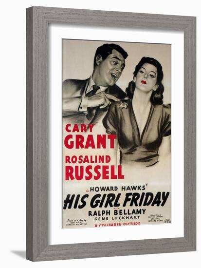 His Girl Friday, 1940-null-Framed Art Print