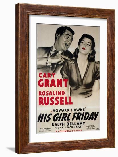 His Girl Friday, 1940-null-Framed Art Print