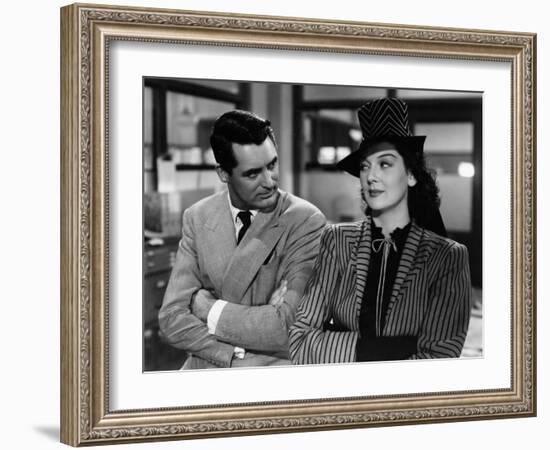 His Girl Friday, Cary Grant, Rosalind Russell, 1940-null-Framed Photo