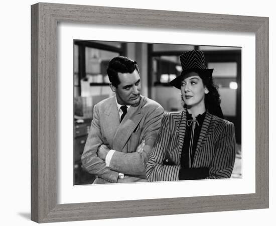 His Girl Friday, Cary Grant, Rosalind Russell, 1940-null-Framed Photo