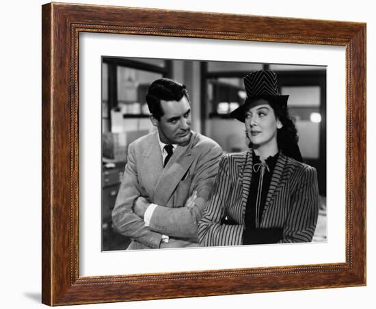 His Girl Friday, Cary Grant, Rosalind Russell, 1940-null-Framed Photo