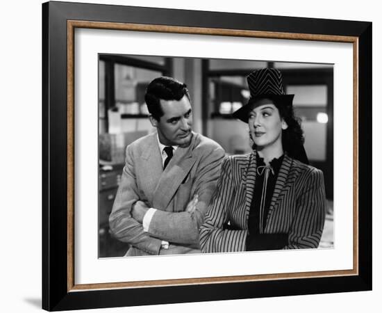 His Girl Friday, Cary Grant, Rosalind Russell, 1940-null-Framed Photo