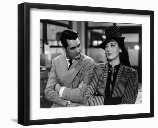 His Girl Friday, Cary Grant, Rosalind Russell, 1940-null-Framed Photo