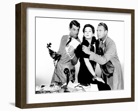 His Girl Friday, Cary Grant, Rosalind Russell, Ralph Bellamy, 1940-null-Framed Photo