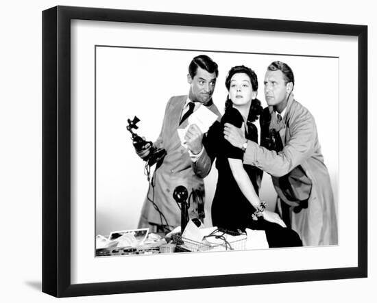 His Girl Friday, Cary Grant, Rosalind Russell, Ralph Bellamy, 1940-null-Framed Photo