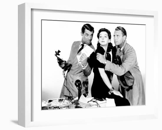 His Girl Friday, Cary Grant, Rosalind Russell, Ralph Bellamy, 1940-null-Framed Photo
