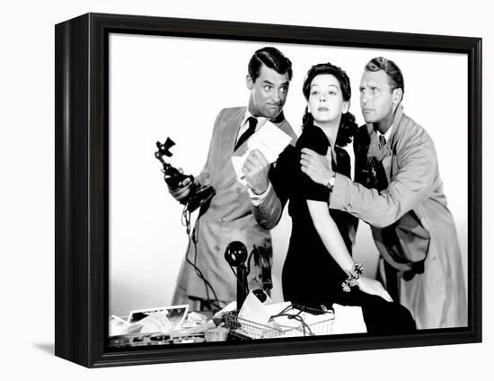 His Girl Friday, Cary Grant, Rosalind Russell, Ralph Bellamy, 1940-null-Framed Stretched Canvas