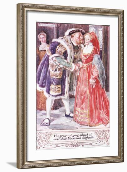 His Grace at Going Saluted All Round, Which Mother Took Delightedlie-Charles Edmund Brock-Framed Giclee Print