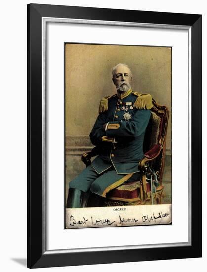 His Majesty King Oscar II of Sweden and Norway-null-Framed Giclee Print
