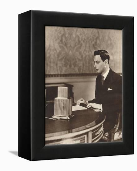 His Majesty Speaks to His Empire, 1937-BBC-Framed Premier Image Canvas