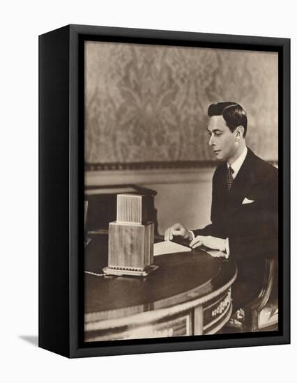 His Majesty Speaks to His Empire, 1937-BBC-Framed Premier Image Canvas