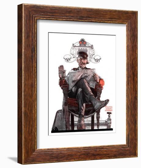 "His Majesty the Janitor,"January 13, 1923-Walter Beach Humphrey-Framed Giclee Print