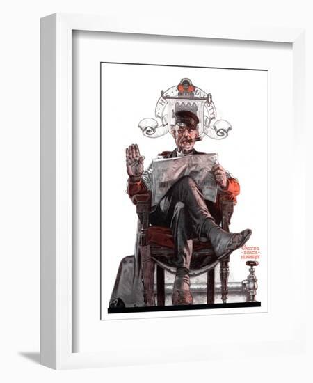 "His Majesty the Janitor,"January 13, 1923-Walter Beach Humphrey-Framed Giclee Print