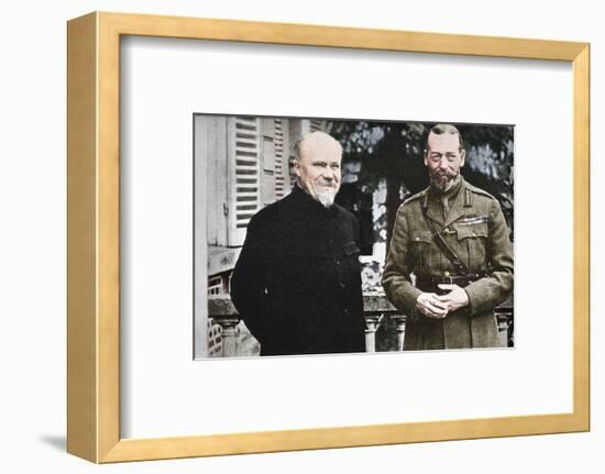 'His Majesty with President Poincare at The British General Headquarters in France', c1916, (1935)-Unknown-Framed Photographic Print