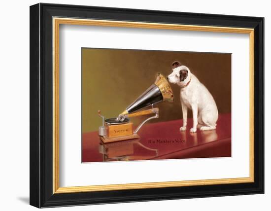 His Master's Voice Ad-null-Framed Premium Giclee Print