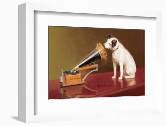 His Master's Voice Ad-null-Framed Premium Giclee Print