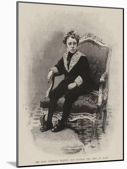 His Most Catholic Majesty Don Alfonso XIII, King of Spain-null-Mounted Giclee Print